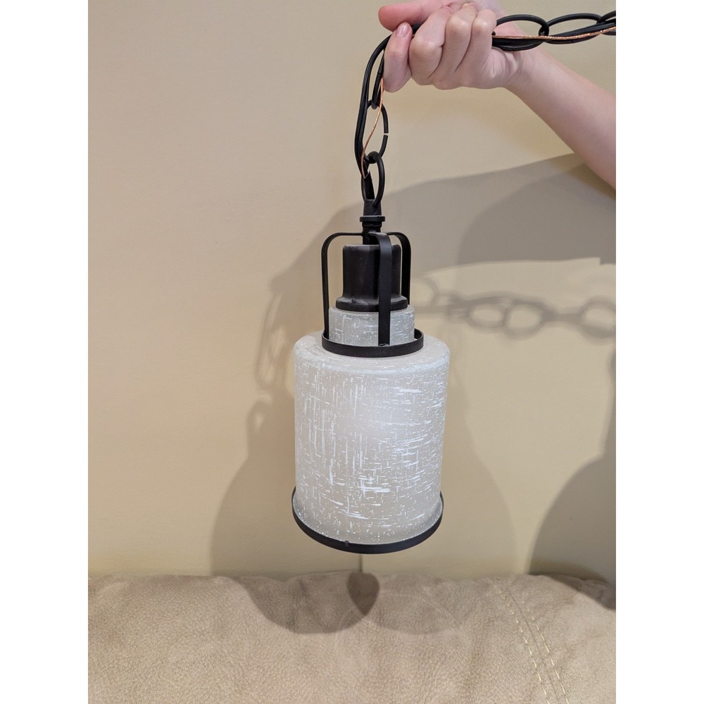 Rustic Ceiling Light Frosted Farmhouse Loft Hanging‎ Pendant Lamp Fixture